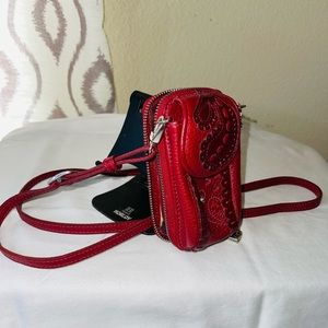 Brighton Crossbody/ Phone Organizer Vintage Dark Red